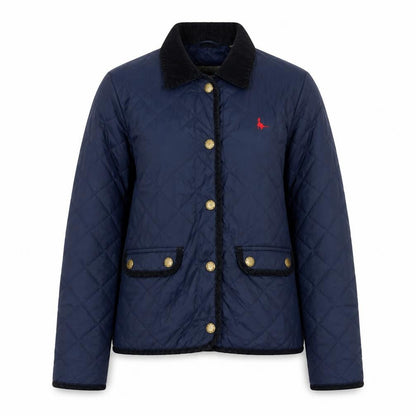 Jack Wills Womens Blue Quilted Jacket Size 10 Snap