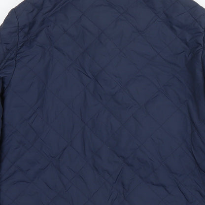 Jack Wills Womens Blue Quilted Jacket Size 10 Snap