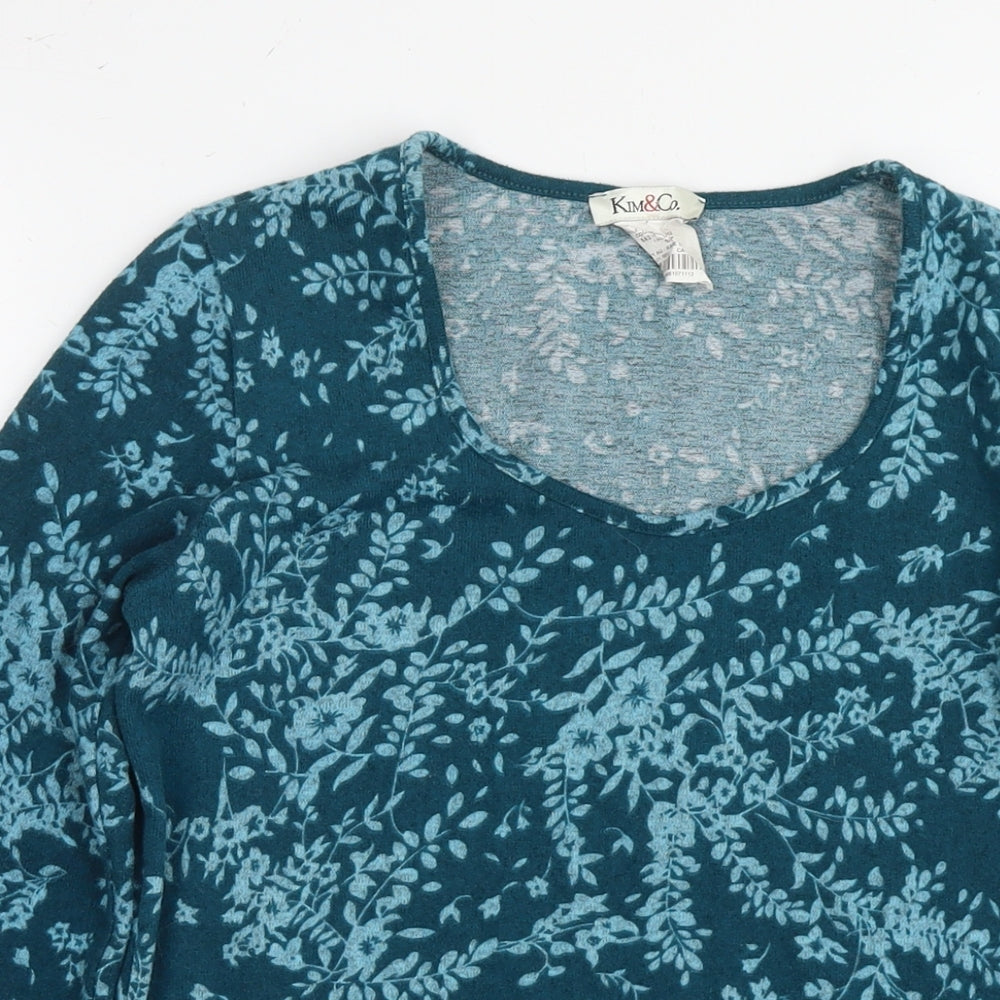 Womens UK Size S Kim&Co Blue Tunic Jumper