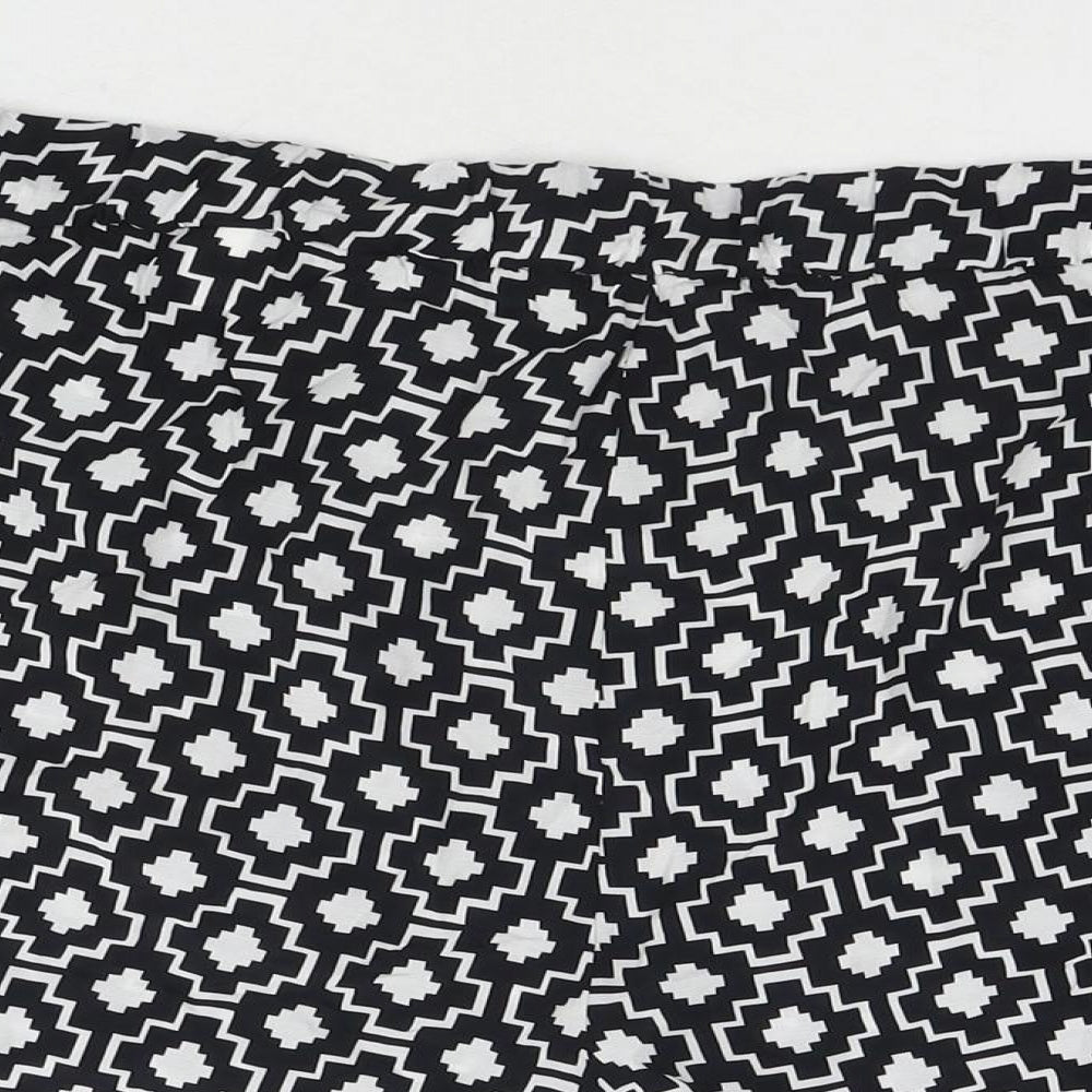 Autograph Womens Black Geometric Cupro Mom Shorts Size 22 L4 in Regular Drawstring