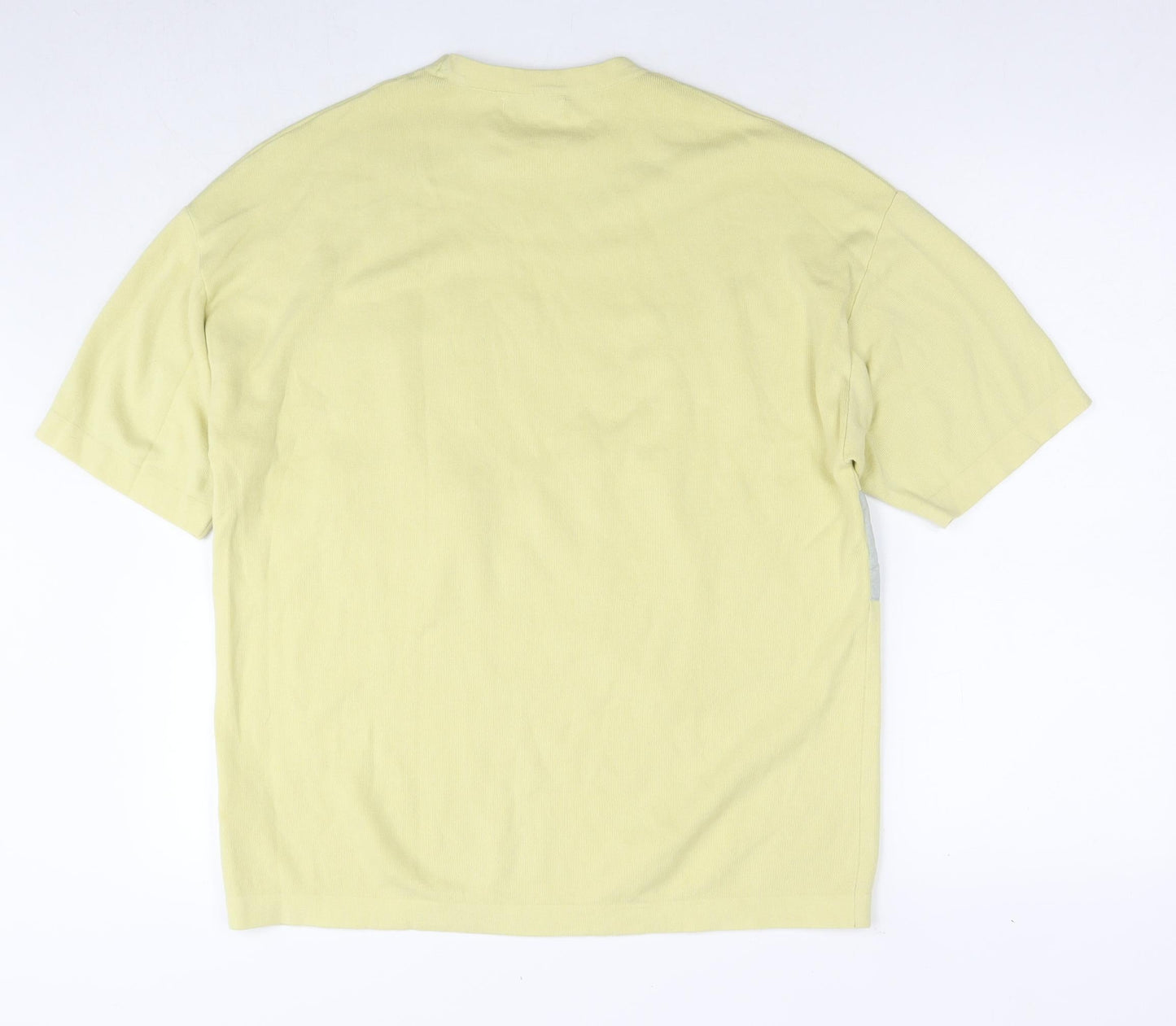 Womens UK Size L Zara Yellow Basic T-Shirt