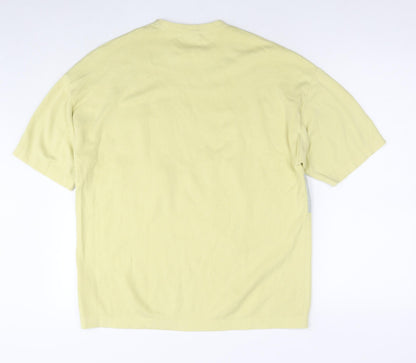 Womens UK Size L Zara Yellow Basic T-Shirt