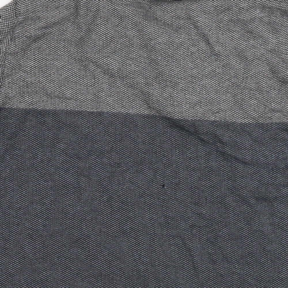 River Island Mens Blue Collared Cotton Pullover Jumper Size XL Long Sleeve