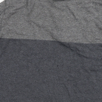 River Island Mens Blue Collared Cotton Pullover Jumper Size XL Long Sleeve