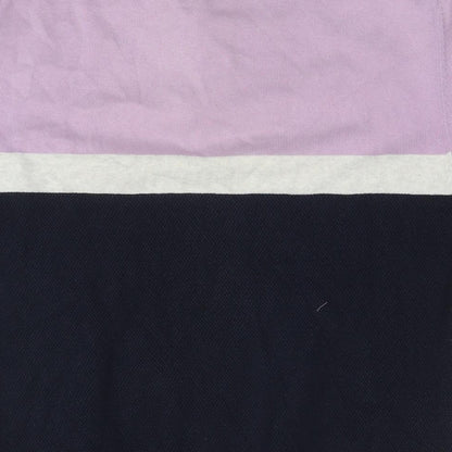 NEXT Mens Purple Colourblock Cotton Polo Size L Collared Pullover