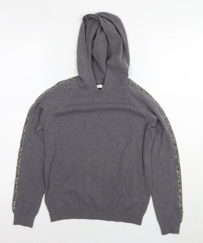 Very Girls Grey Polyester Pullover Hoodie Size 11-12 Years Pullover - Glitter Detail