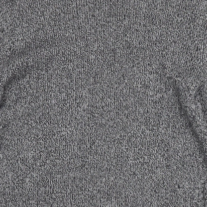 New Look Mens Grey Round Neck Cotton Pullover Jumper Size L Long Sleeve