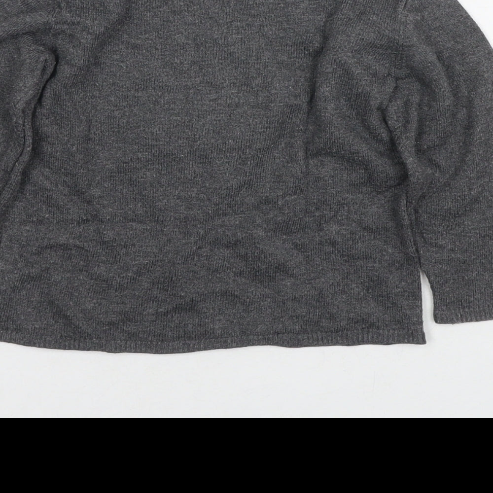 H&M Girls Grey Round Neck Polyamide Pullover Jumper Size 2 Years Pullover - Moon, Stars