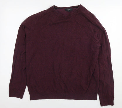 NEXT Mens Purple Round Neck Cotton Pullover Jumper Size XL Long Sleeve