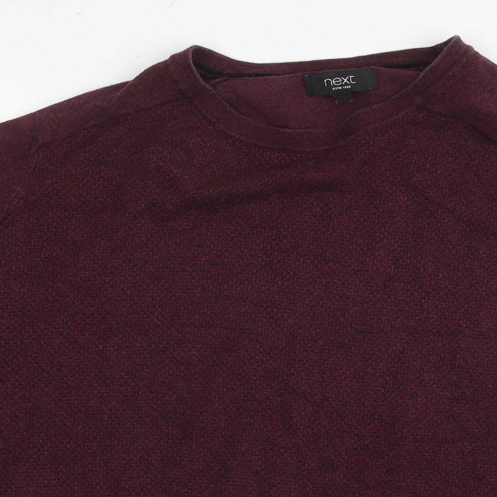 NEXT Mens Purple Round Neck Cotton Pullover Jumper Size XL Long Sleeve