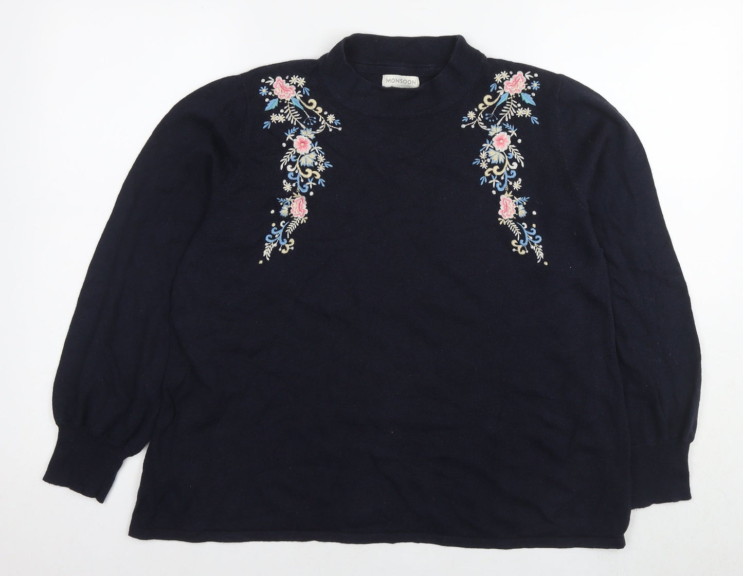 Womens UK Size 16 Monsoon Blue Pullover Jumper