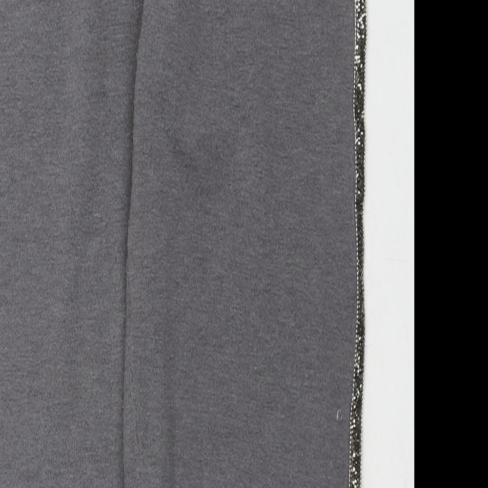 Very Girls Grey Polyester Pedal Pusher Trousers Size 11-12 Years L26 in Regular Pullover - Embellishment Detail