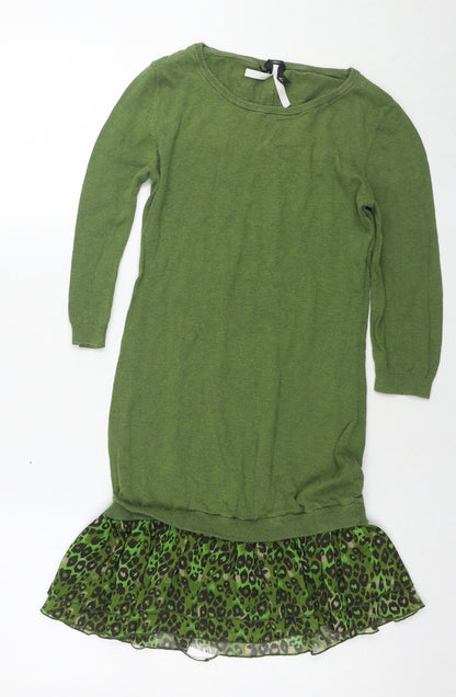 Womens UK Size 6 NEXT Green Tunic Jumper
