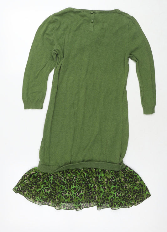 Womens UK Size 6 NEXT Green Tunic Jumper
