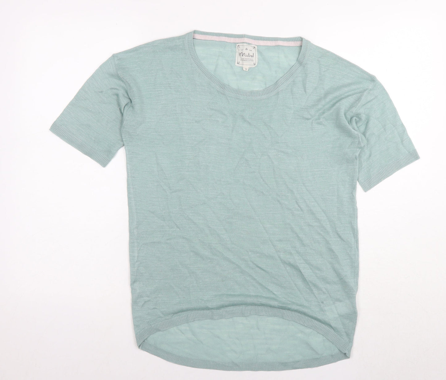 Womens UK Size 10 Mistral Blue Basic T-Shirt