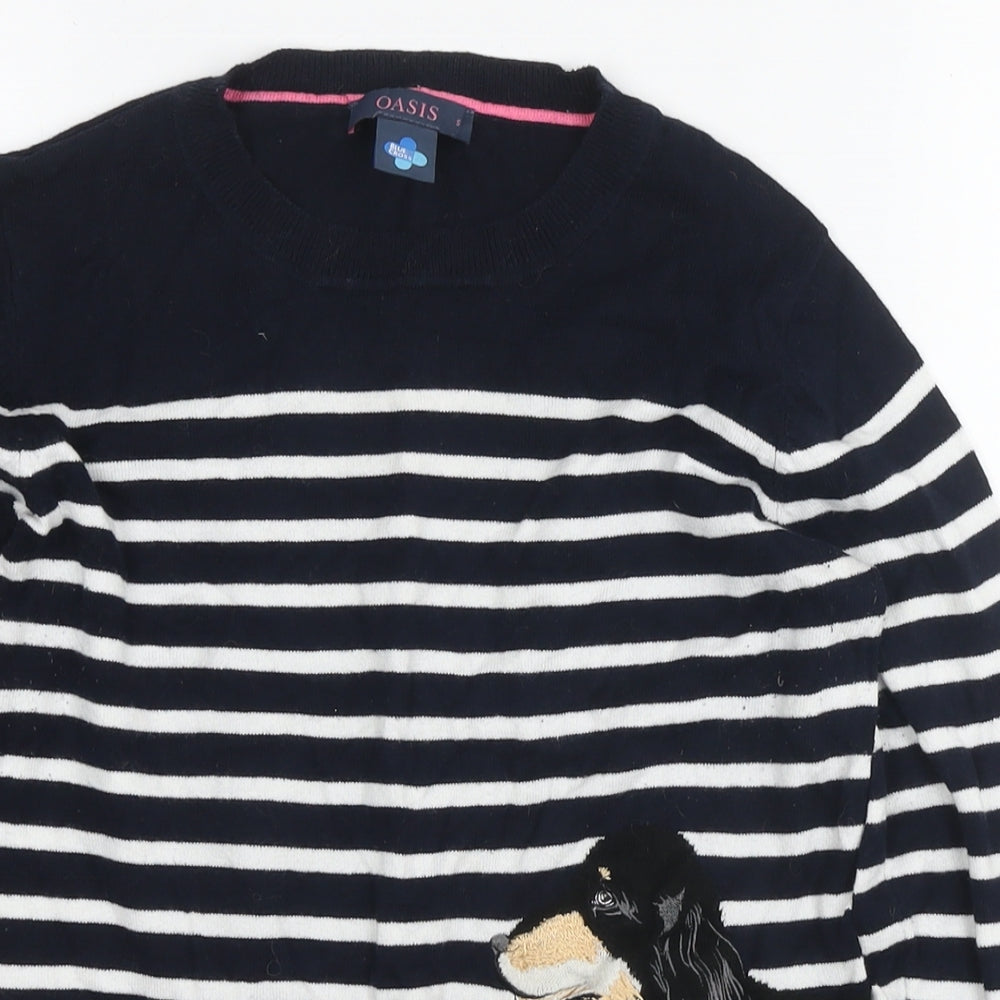 Womens UK Size S Oasis Blue Pullover Jumper