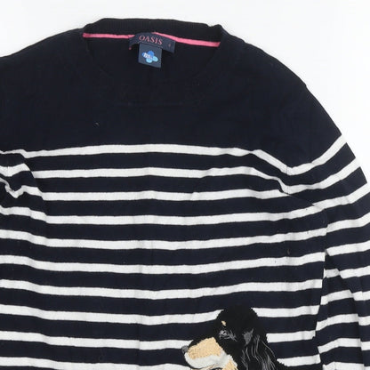 Womens UK Size S Oasis Blue Pullover Jumper