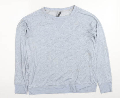 Jaclyn Intimates Womens Blue Round Neck Polyester Pullover Jumper Size M