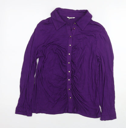 Womens UK Size M Monsoon Purple Basic Button-Up