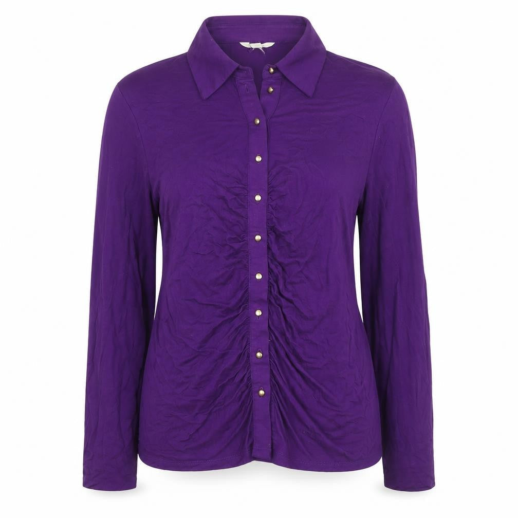Womens UK Size M Monsoon Purple Basic Button-Up