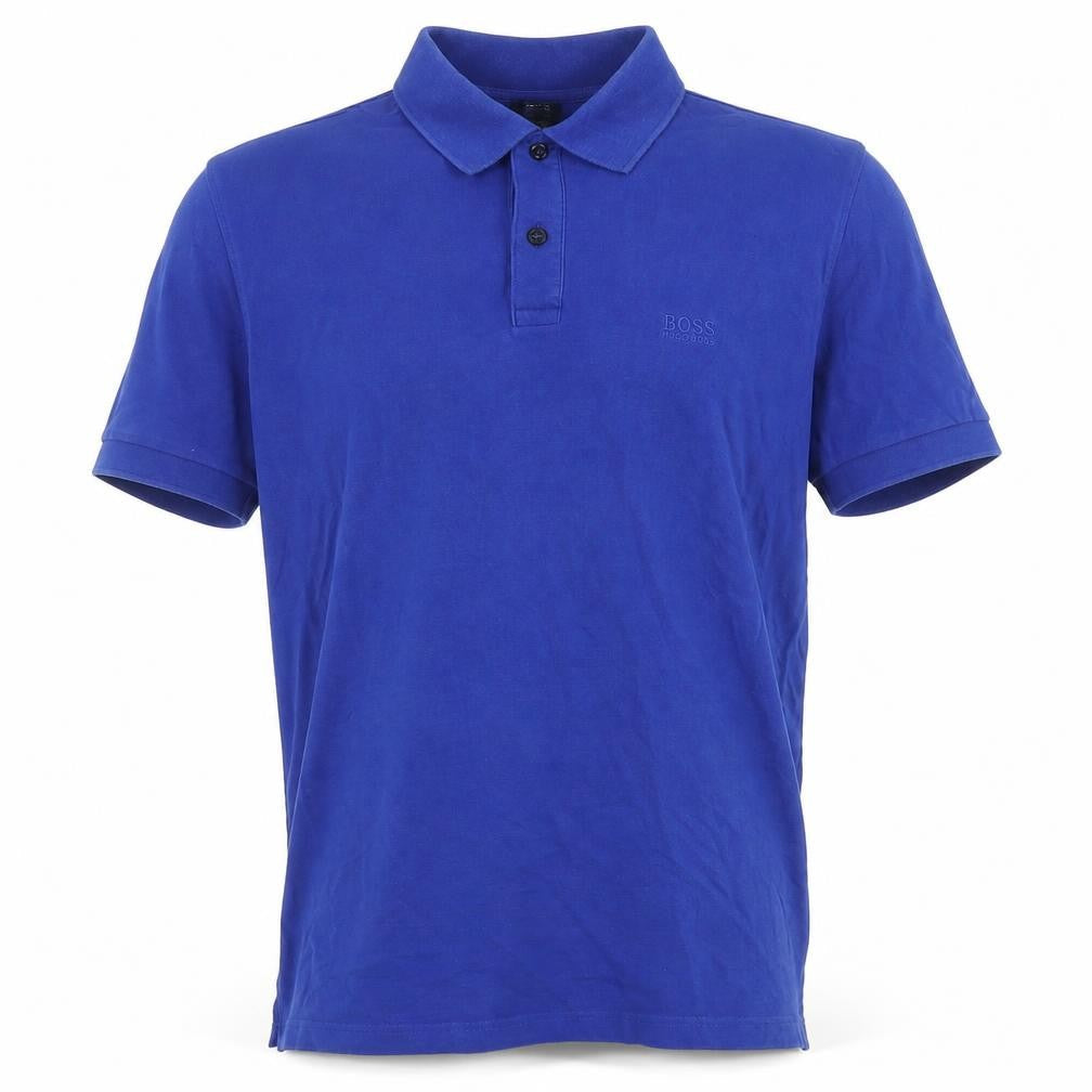 BOSS Mens Black Cotton Polo Size L Collared Pullover
