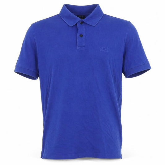 BOSS Mens Black Cotton Polo Size L Collared Pullover