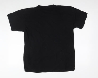 B&C Mens Black Cotton T-Shirt Size L Round Neck - Vintage 1996 Aged to perfection