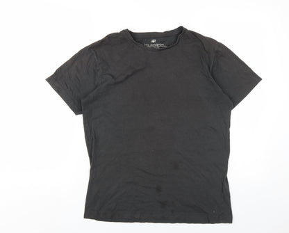 Nils Sundstrom Mens Grey Cotton T-Shirt Size M Round Neck