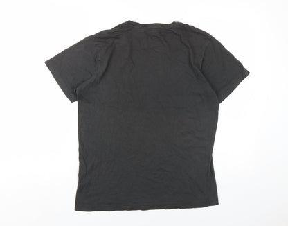 Nils Sundstrom Mens Grey Cotton T-Shirt Size M Round Neck