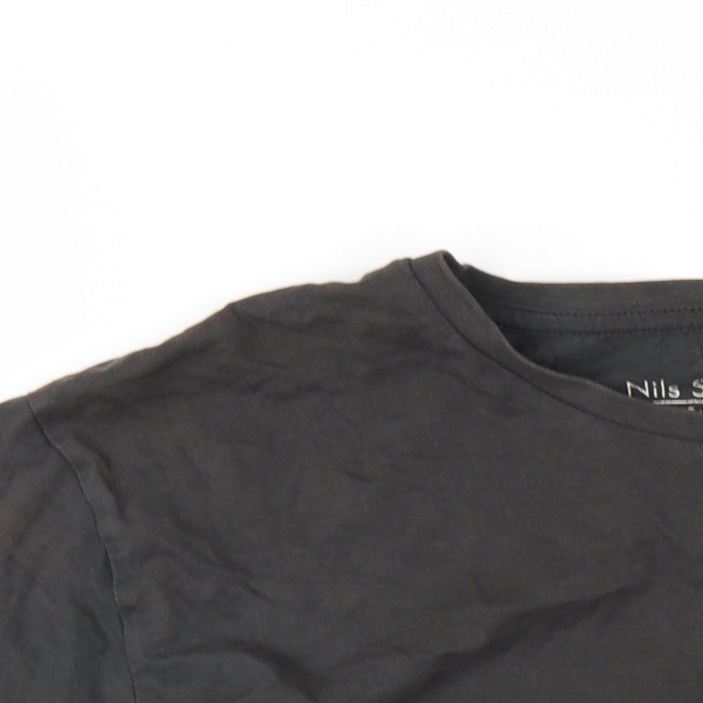 Nils Sundstrom Mens Grey Cotton T-Shirt Size M Round Neck