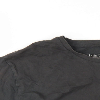 Nils Sundstrom Mens Grey Cotton T-Shirt Size M Round Neck