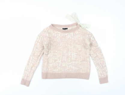 RW&CO. Womens Pink Round Neck Acrylic Pullover Jumper Size M
