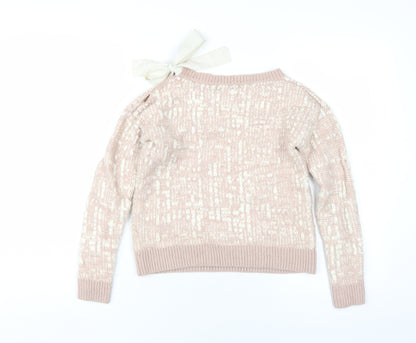 RW&CO. Womens Pink Round Neck Acrylic Pullover Jumper Size M