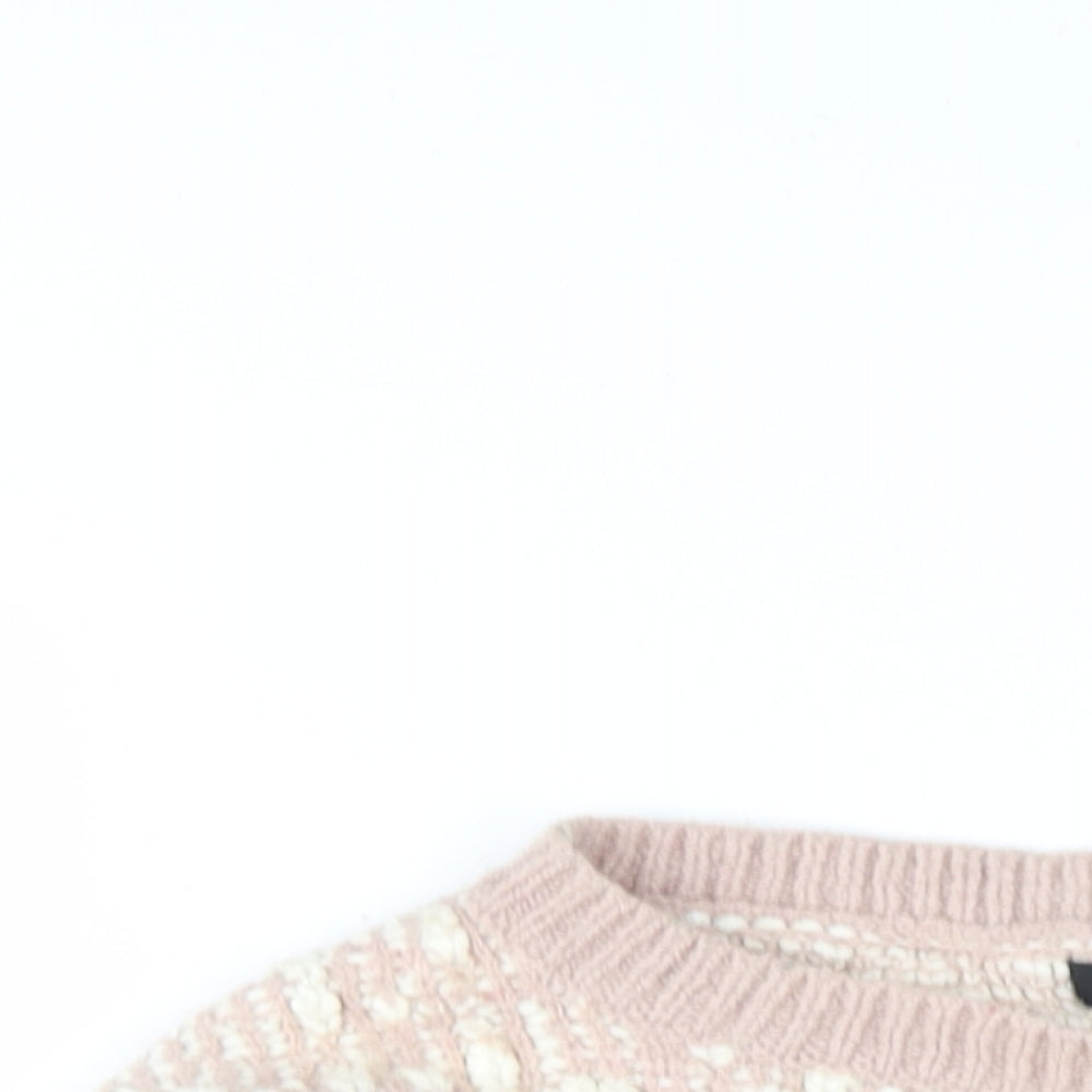 RW&CO. Womens Pink Round Neck Acrylic Pullover Jumper Size M