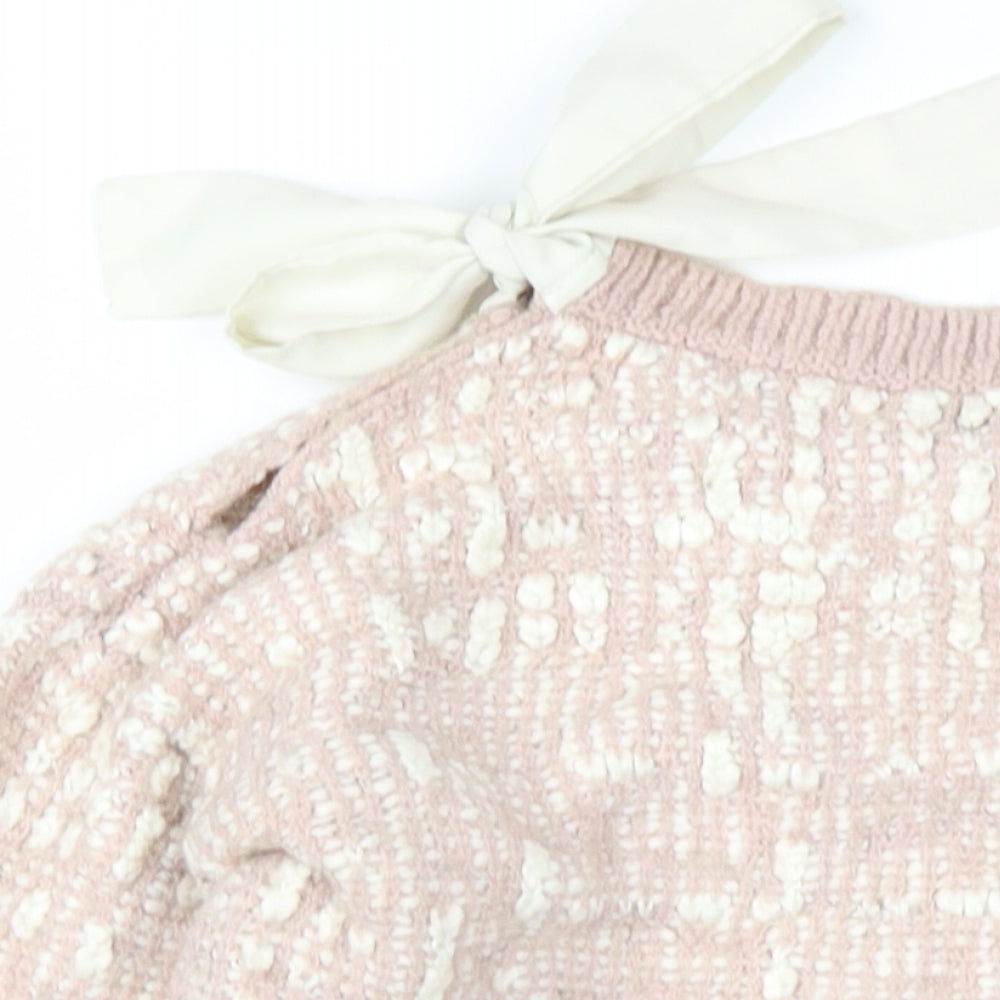RW&CO. Womens Pink Round Neck Acrylic Pullover Jumper Size M