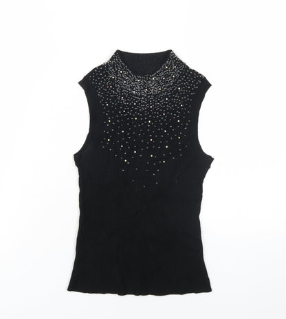 Womens UK Size XS Planet Black Basic Tank