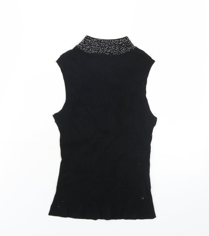 Womens UK Size XS Planet Black Basic Tank