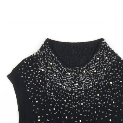 Womens UK Size XS Planet Black Basic Tank