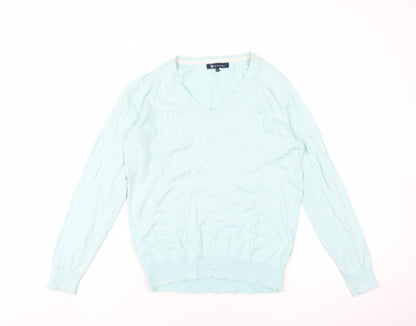 Crew Clothing Womens Green V-Neck Cotton Henley Jumper Size 12