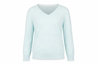 Front view of Crew Clothing Green V-Neck Cotton Henley Jumper, size 12