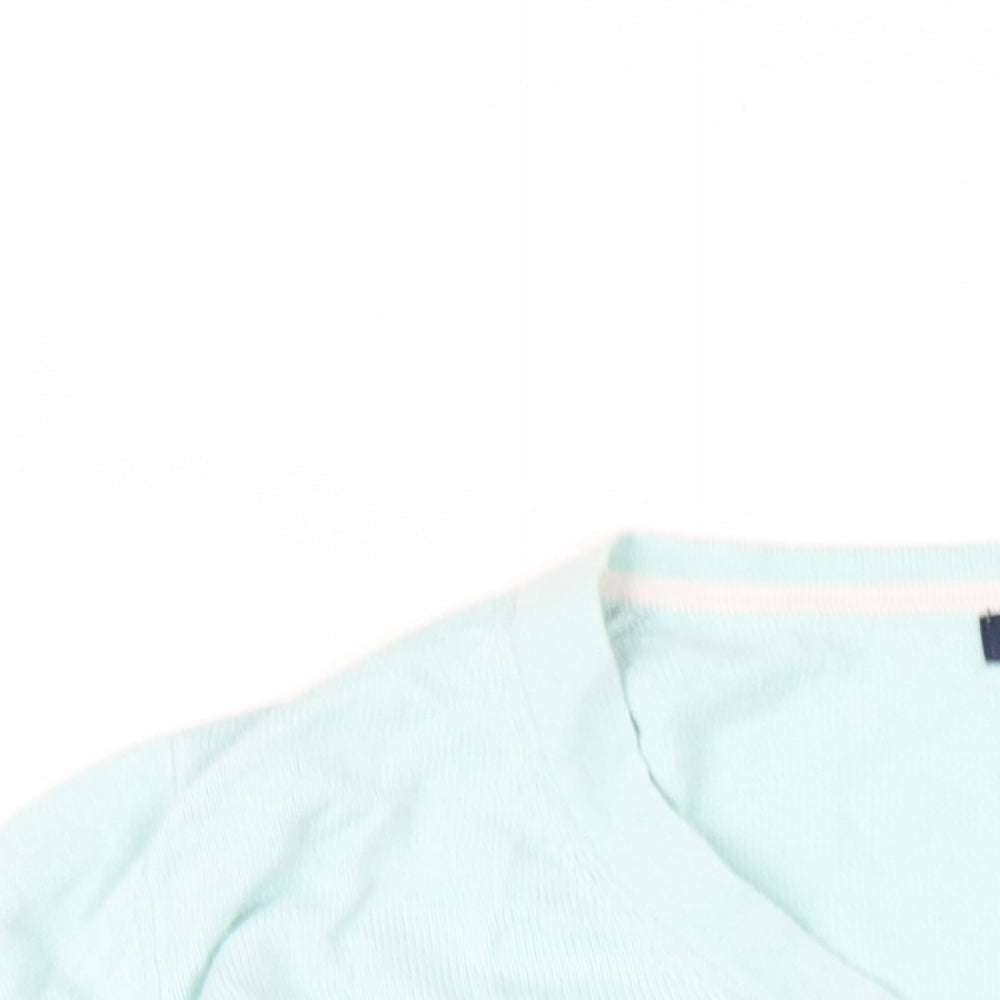 Crew Clothing Womens Green V-Neck Cotton Henley Jumper Size 12