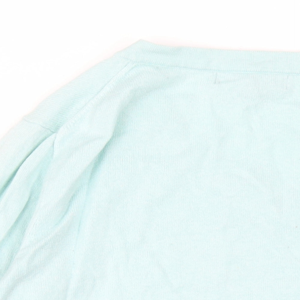 Crew Clothing Womens Green V-Neck Cotton Henley Jumper Size 12