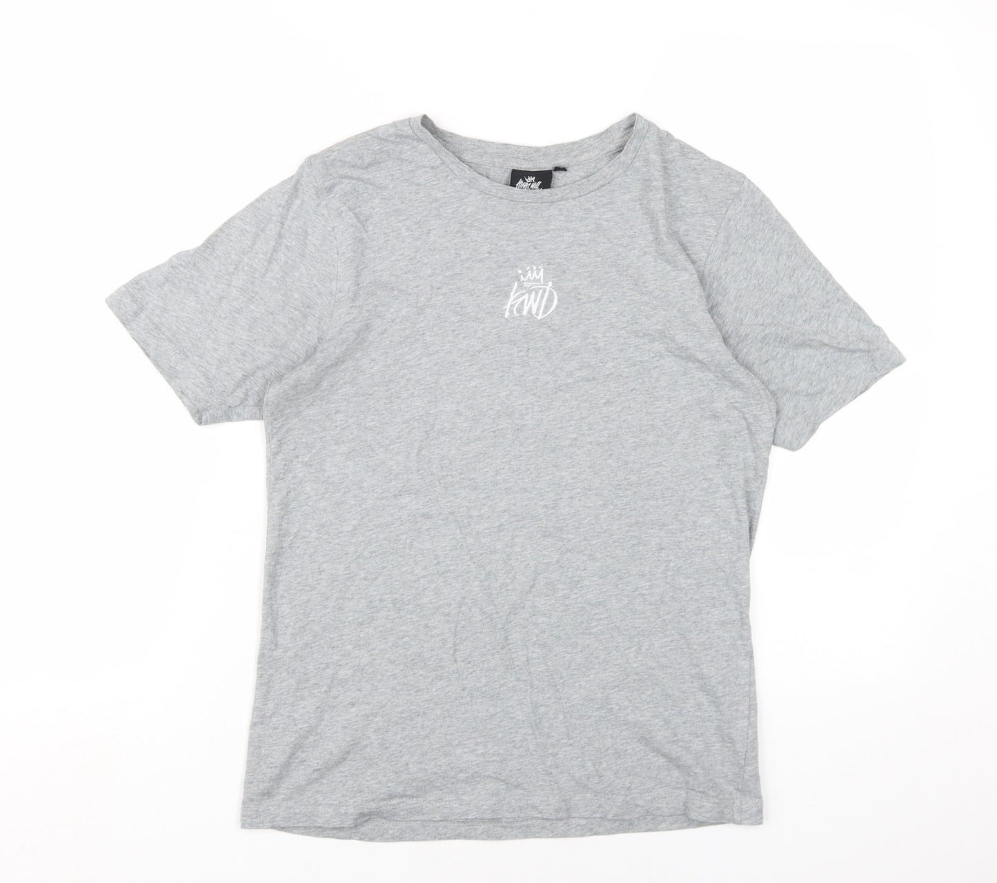 Kings Will Dream Boys Grey Cotton Basic T-Shirt Size 14-15 Years Round Neck Pullover