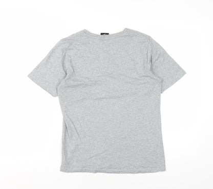 Kings Will Dream Boys Grey Cotton Basic T-Shirt Size 14-15 Years Round Neck Pullover