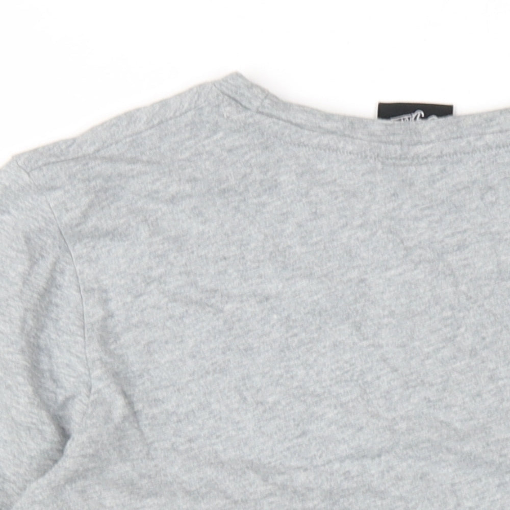 Kings Will Dream Boys Grey Cotton Basic T-Shirt Size 14-15 Years Round Neck Pullover