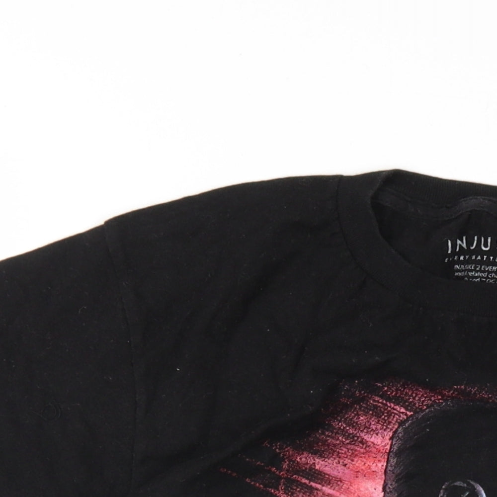 Injustice 2 Mens Black Cotton T-Shirt Size S Round Neck - Batman Joker Harley Quinn