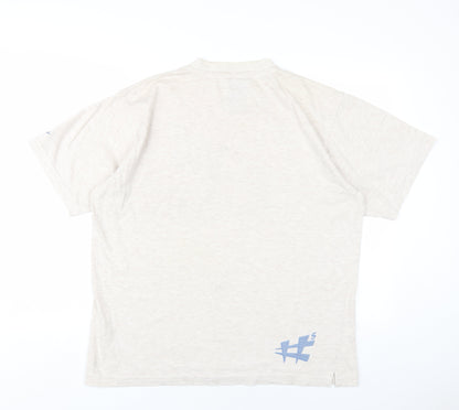 Lee Sharpe Mens Beige Cotton T-Shirt Size L Round Neck