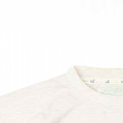 Lee Sharpe Mens Beige Cotton T-Shirt Size L Round Neck