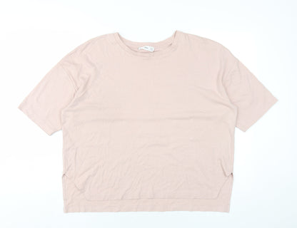 Womens UK Size M Mango Pink Basic T-Shirt