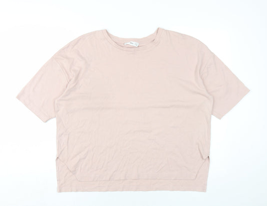 Womens UK Size M Mango Pink Basic T-Shirt